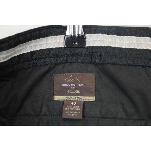 Greg Norman Tasso Elba Cargo Shorts Waist Gripper Golf Wear Men 40 Black Casual - Picture 12 of 13